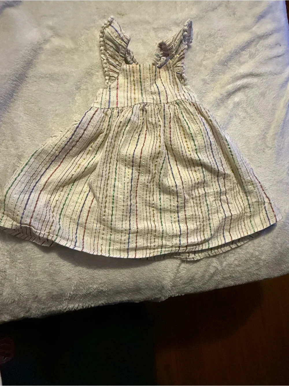 Old Navy Cream Dress with Multicolor Stripes